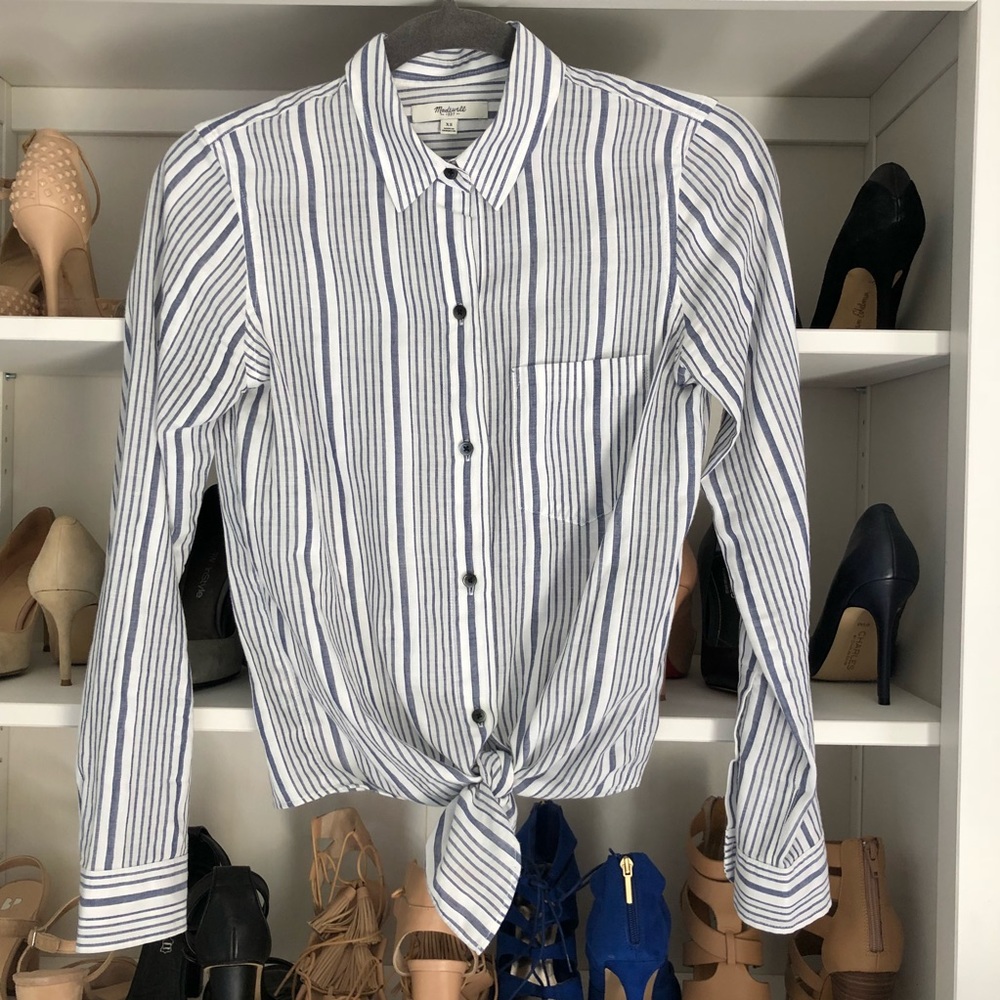 Madewell Striped Tie-Front Shirt